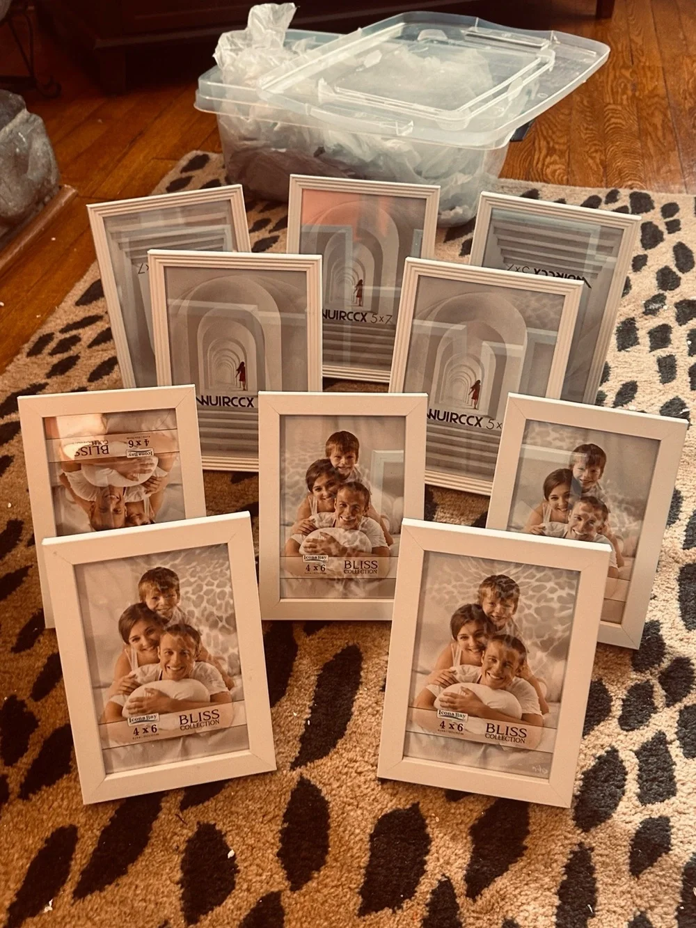 Bliss White Photo Frame Set - 5 4x6 Frames & 5 5x7 frames total of 10
